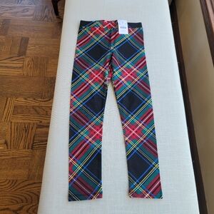 New! J. Crew sz 7 Crewcuts Girls' Everyday Leggings AR274 Black Tartan Plaid NWT